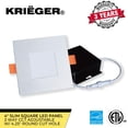 thumbnail image 4 of Krieger LED Recessed Ceiling Light Fixture, 4 Inch Ultra-Thin Square with Rounded Back, 3 Color Temperature Options, Dimmable, 750 Lumen, 9 Watt (60W Equivalent), Quick Install - ETL and ES Certified, 4 of 8