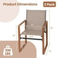 thumbnail image 3 of Gymax 2 PCS Outdoor Dining Chairs Patio Furniture Chair w/ Breathable Seat & Backrest Brown, 3 of 8