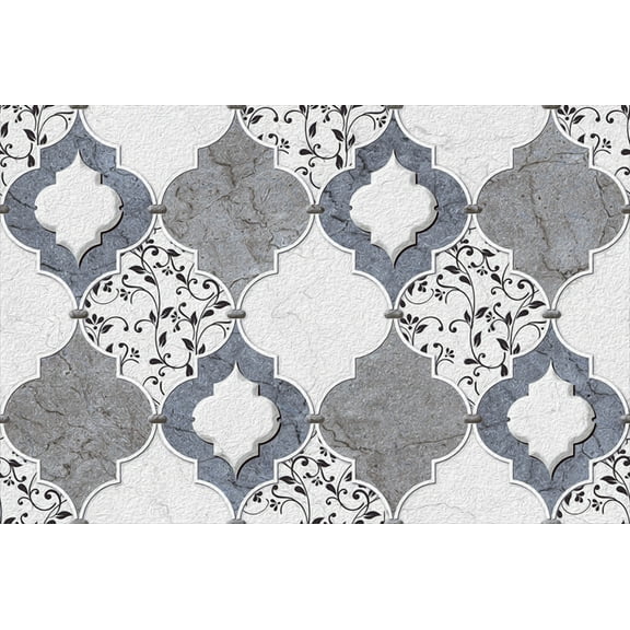 MuralsPrint Arabesque Moroccan Tiles Wallpaper Removable - 10'ft H x 24''inch W