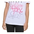 thumbnail image 3 of DKNY Women's Graffiti Logo T Shirt White Size Medium, 3 of 3