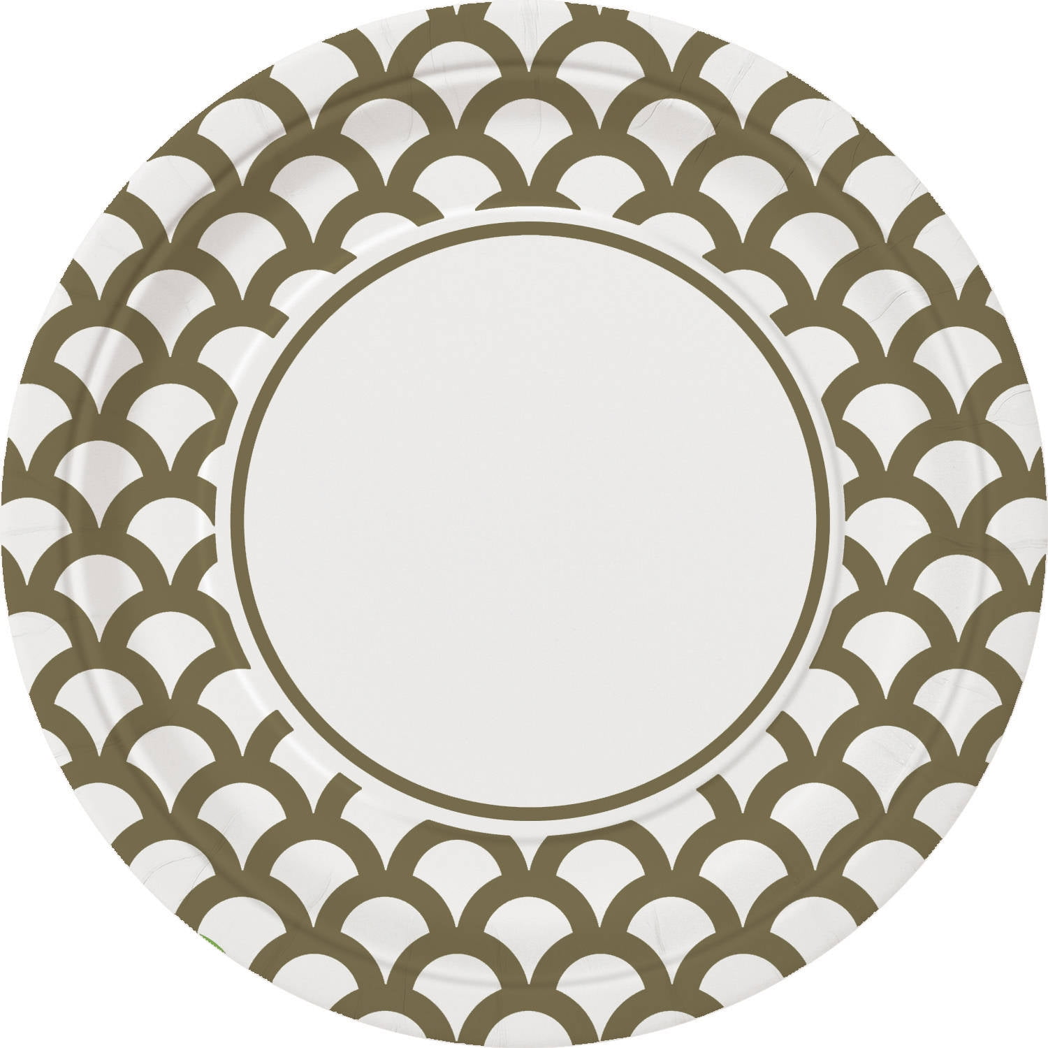 7" Scalloped Paper Dessert Plates, Gold, 30ct
