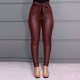 thumbnail image 2 of Pantalones Largos de Cuero Adelgazantes Informales Sólidos Con Bolsillo de Cintura Alta A La Moda Para Mujer Con Cinturón Odeerbi ODB-6, 2 of 9