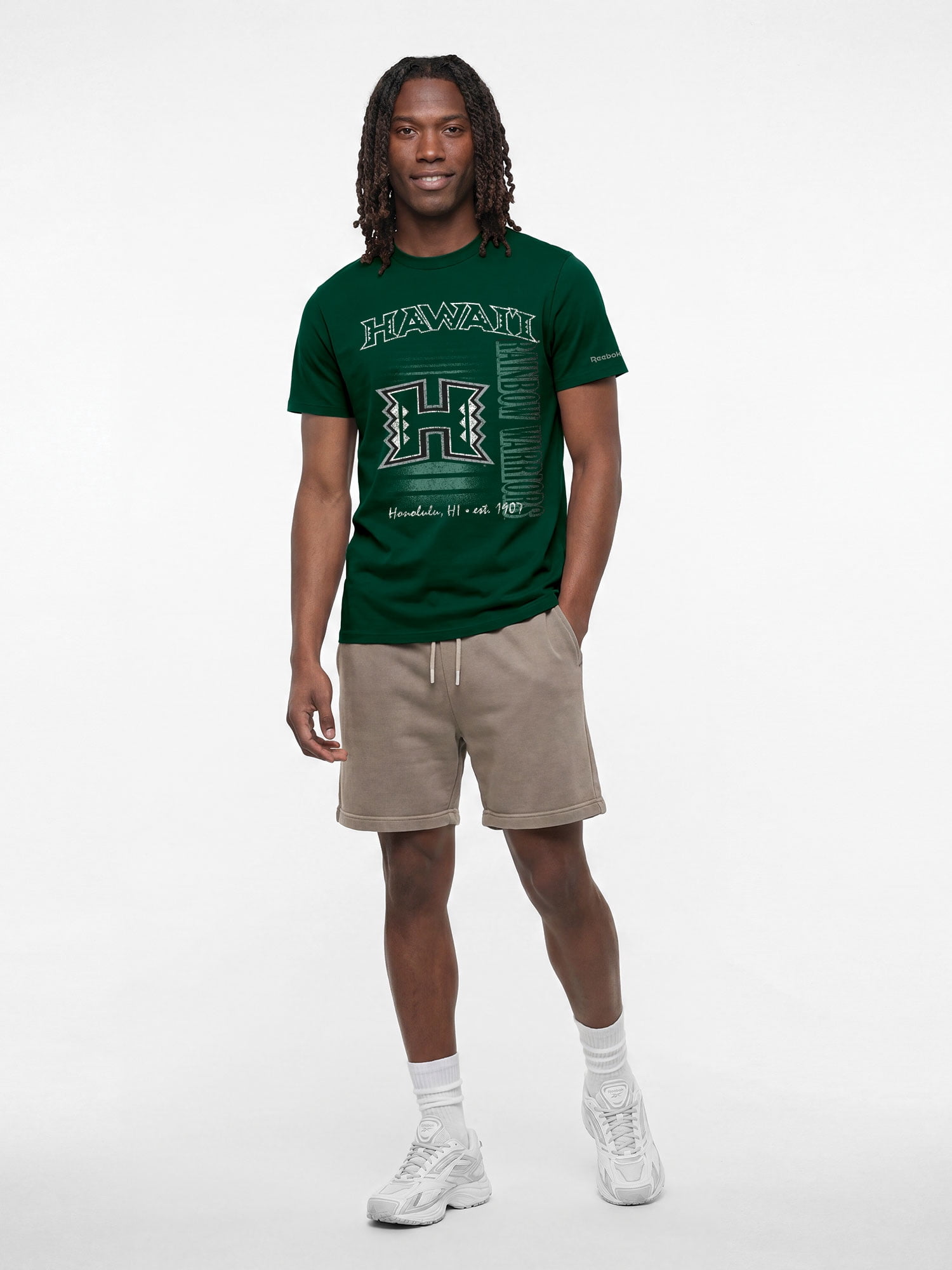 Hawaii Rainbow Warriors Reebok Mens Crew Neck Short Sleeve T-Shirt