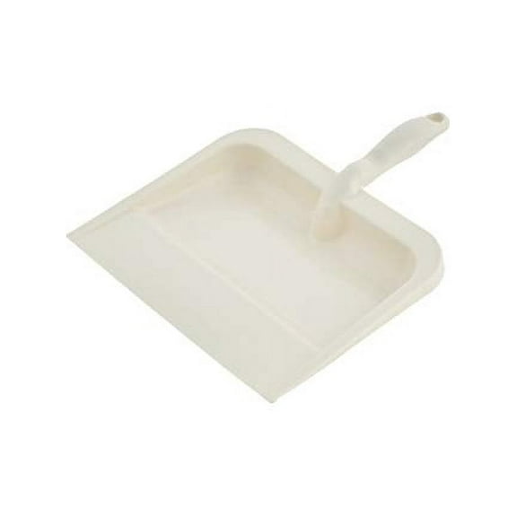 Superio Heavy Duty Plastic Dustpan with Comfort Grip Handle White, Durable, Lightweight Multi Surface Dust Pan Easy Broom Sweeping, 10 inch Wide, 2-Pack