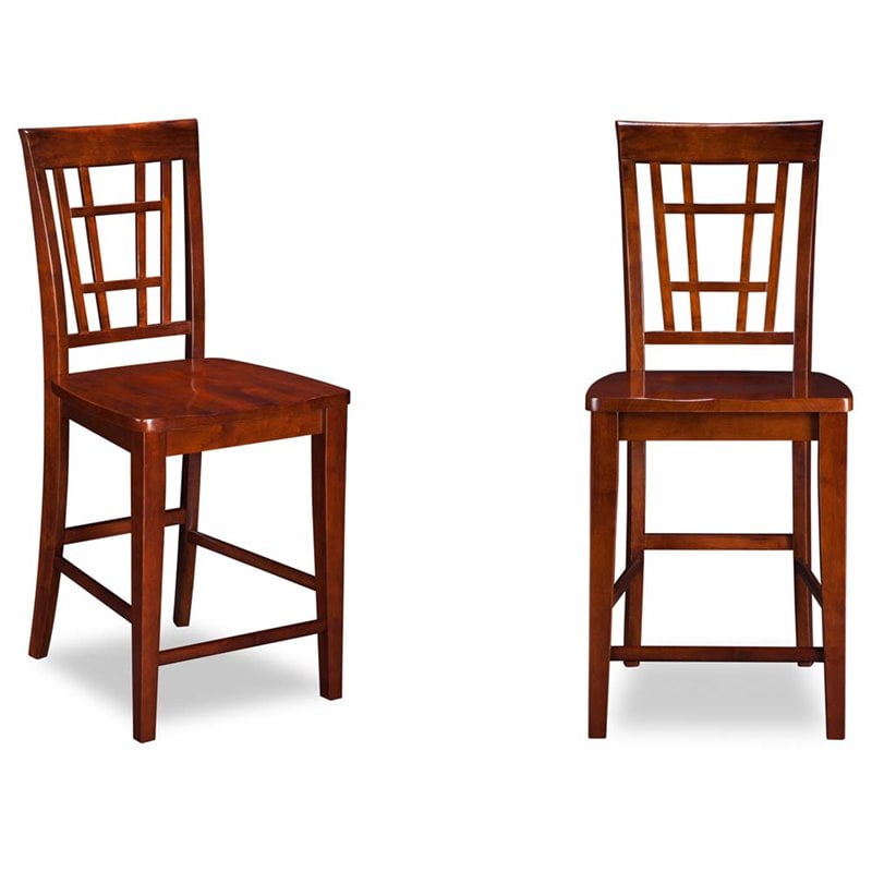 Atlantic Furniture Montego Bay Bar Stool In Walnut Set Of 2
