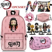 QZBON For Anime Demon Slayer Backpack 12 Piece Set
