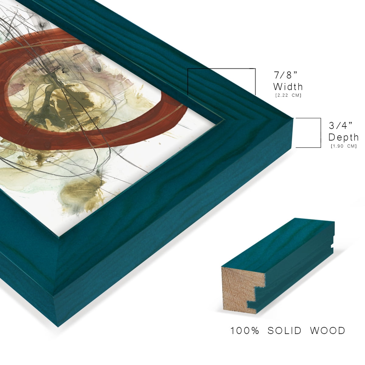 Rusted Loops II - Framed Print w/glass - Ocean Blue