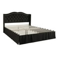 thumbnail image 4 of Home Design Bruce Queen Tufted Upholstered Platform Bed Frame with Wingback Headboard and Nailhead Trim, Black, Easy Assembly, 4 of 5