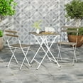 thumbnail image 3 of GVN Outdoor Dining Sets,Patio Dining Sets,3 Piece Patio Acacia Wood Bistro Set with Slatted Seat and Tabletop-Gray, 3 of 11