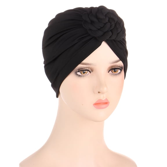 Certgust Hot Sales Chemo Headwear for Women Chemo Headwear for Women Ethnic Bohemian Braids Hair Cover Wrap Turban Cap Head Scarf for Women Black