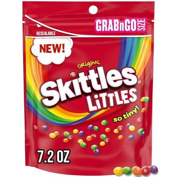 Skittles Littles Original Chewy Candy Grab N Go Resealable Bag 7.2 oz - Pack of 2