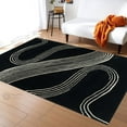 thumbnail image 4 of 8x10 Hand tuft rug, Black color, Wool area carpet Bed, Living, room, 4 of 9