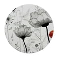 thumbnail image 2 of Wuche  Small Round Tablecloth, Black and White Washable Polyester Table Cloth for, Blooming Flowers with Butterflies and Bees Creatures Nature, for Holiday Dining Table, Dinner, Party White, 2 of 7