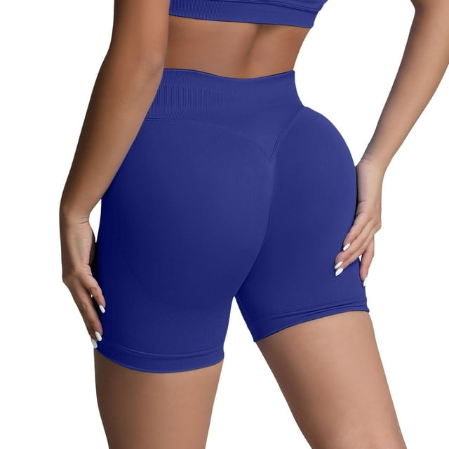 Pantalones cortos sin costuras para mujer - Pantalones cortos de yoga de cintura alta - Nailon/spandex, XS-XL - Elásticos en 4 direcciones, realzan las caderas