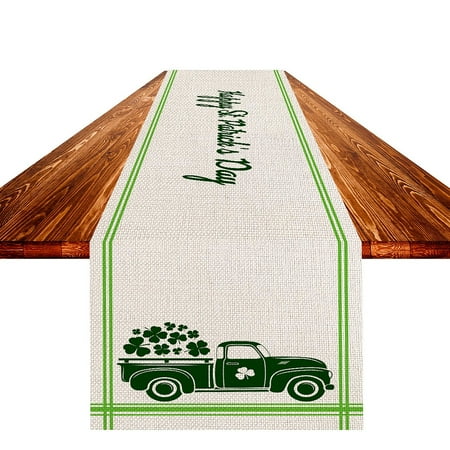 

Saint Patricks Day Decorations 49er Table Irish Festival Table Runner Linen Anti Oil Easy To Clean Table Cloth Digital Printing Table Mat
