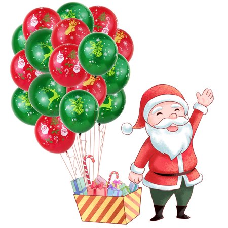 53pcs Xmas Latex Balloon Santa Claus Elk Stocking Banner Photo