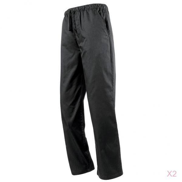 2 Pieces Chef Pants Restaurant Uniform Kitchen Trousers Work Wear Unisex 