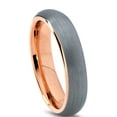 thumbnail image 2 of Charming Jewelers Tungsten Wedding Band Ring 5mm for Men Women Comfort Fit 18K Rose Gold Plated Plated Domed Brushed Lifetime Guarantee Size 7.5, 2 of 5