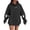 Black, variant on Women's Halloween Hoodie Pullover Sweatshirt With Cute Pumpkin Print Skeleton Hands Cozy Fall Casual Fashion Knitted Jacket Women