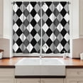 thumbnail image 2 of Ambesonne Geometric Kitchen Curtains, Black and White Rhombus, 55"x45", Grey Pale Grey and Black, 2 of 3