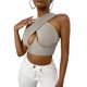 thumbnail image 1 of Txlixc Mujeres Cross Wrap Crop Tops, Adultos Verano Sin Mangas Recorte Tank Tops Txlixc Sexy, 1 of 7