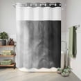 thumbnail image 6 of No Hook Shower Curtain, Black Grey Ombre Shower Curtains for Bathroom with See Through Top Window, Coastal Beach Modern Abstract Art Waterproof & Washable Bath Curtain Stall 48"x72", 6 of 9