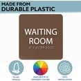X Waiting Room Sign - Compliant Tactile Grade 2 Braille Text Wall