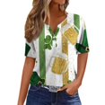 thumbnail image 2 of St.Patrick's Day T-shirt Women - Irish Lucky Clover 3/4 Sleeve Shirt, Fashion Shamrock Green Shirt, Costume for St.Patrick's Day|Style DYellowL, 2 of 5