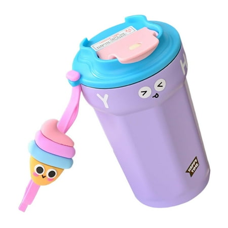 

450ml Insulated Coffee Mug with Lid Vacuum Cup for Office Backpacking Hiking Amaranth