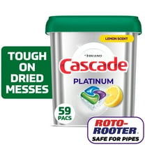 Cascade Platinum Dishwasher Pods, Dishwasher Detergent, Dish Detergent Soap, Lemon, 59 count