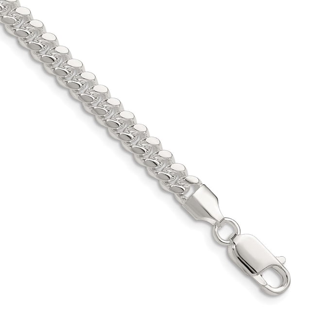 Diamond2Deal Bracelet Chaîne 8 Pouces en Argent Sterling Poli 5.7mm Dommé pour Femmes