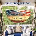 thumbnail image 4 of USA 250th Anniversary Patriotic Bunting Banner, 1776-2026 250 Years of Freedom American Flag Fan Banner with Brass Grommets, Independence Day Outdoor Porch Yard Fence Hanging Decoration, 4 of 5