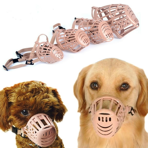 SPRING PARK Beikalone Plastic Dog Muzzle, Anti Bite Adjustable Pet Basket Masks, Dogs Training Mouth Cover Mesh Cage, Breathable Comfortable