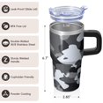 thumbnail image 3 of Camo 20oz Stainless Steel Tumbler with Handle and Straw – Insulated Travel Cup with Sliding Lid, 360° Full Wrap Printed Mug for Home, Outdoor & Sports Use, Camouflage, 3 of 6