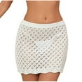 thumbnail image 2 of TMOYZQ Women's Crochet Cover Up Skirt Knit Scallop Hem Cut Out Swimwear Mesh Beach Mini Skirt, 2 of 5