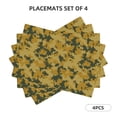 thumbnail image 2 of Placemats Set Of 4 / 6, Yellow Camouflage Placemats For Dining Table Indoor/Outdoors Heat Resistant Washable Placemats 18" X 12", 2 of 8