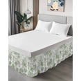 thumbnail image 4 of Sage Green Coastal Wrap Around Bed Skirts for King Bed 16" Drop,Bed Skirt with Adjustable Elastic Belt Dust Ruffle Bed Valance for Bedroom Hotel Luxury Coral Starfish Nautical Compass Bed Frame Cover, 4 of 7
