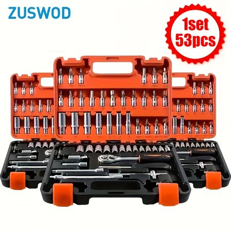50/53PCS Professional Grade Maintenance Tool Set - Race-Grade Ratchet Wrench & Automotive Parts | One-Stop Home/Outdoor Portable Multifunctional Automotive Maintenance Kit