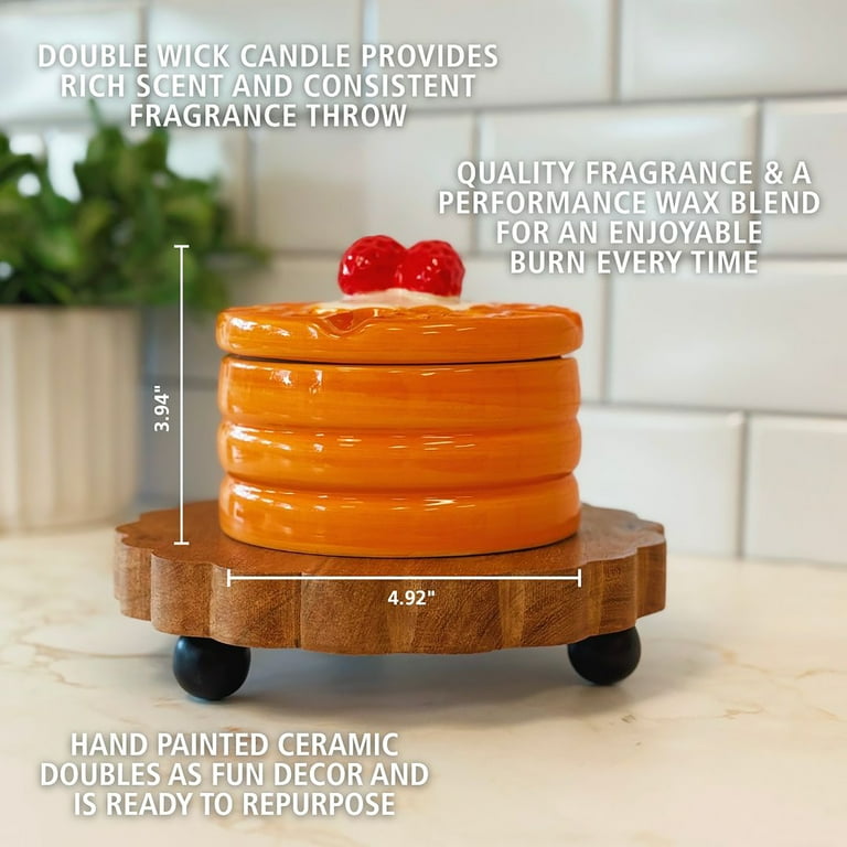 Mainstays 1-Wick Ceramic Waffle Scented Jar Candle, Maple Pumpkin