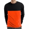 thumbnail image 3 of Winter Mens Sweatshirt Trendy Casual Color-blocked Breathable Long-sleeved Round Neck Classic Athletic Pullover, 3 of 7