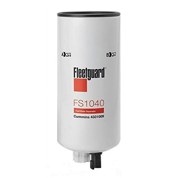 FS1040 Fleetguard Fuel Filter Water Separator, Replaces Baldwin BF1274SP, Donaldson P551047, Luber Finer LFF1007, Napa 3488, Wix 33423