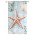 thumbnail image 2 of nqOlkjepod Outdoor Curtains for Patio Waterproof, Coastal Starfish Outdoor Privacy Panels Grommet, Blue Summer Beach Nautical Ocean Shell Blackout Outside Curtains for Porch/Cabana 54"x95", 1 Panel, 2 of 8
