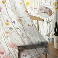 thumbnail image 5 of Spring Flowers Sheer Curtains 84 Inches Long 2 Panels Set, Window Sheer Curtains for Living Room/Bedroom, Watercolor Botanical Wild Florals Herbs Light Filtering Rod Pocket Curtain 52'' x 84'' x 2, 5 of 7