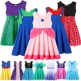 thumbnail image 2 of Disney-vestido informal de princesa para niños, ropa de verano con manga, Minnie Mouse, Blancanieves, Rapunzel, Ariel, 2 of 5