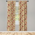 thumbnail image 3 of Ambesonne Rowan Curtains, Fall Themed Mixed Pattern, Pair of 28"x84", Multicolor, 3 of 5