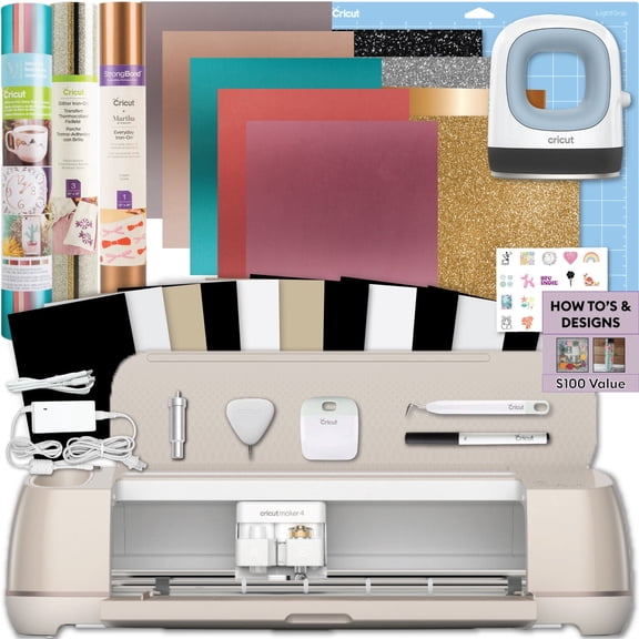 Cricut Maker 4 Mini Press and Iron-On Craft Bundle