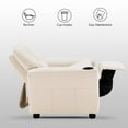 thumbnail image 6 of MCombo Toddlers Kids Recliner Chair with Cup Holder for Boys and Girls, Faux Leather, Cream White, 6 of 7