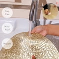 thumbnail image 4 of Set de 6 manteles individuales redondos de vinilo hueco dorado de 15 pulgadas antideslizantes y resistentes al calor para bodas y fiestas, 4 of 5
