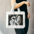 thumbnail image 6 of Yiaed Elegant Swans Black Background Print Fluffy Shoulder Bag Plush Bags Women Ladies Tote Bag Fluffy White Furry Purse Handbag for Autumn and Winter, 6 of 7