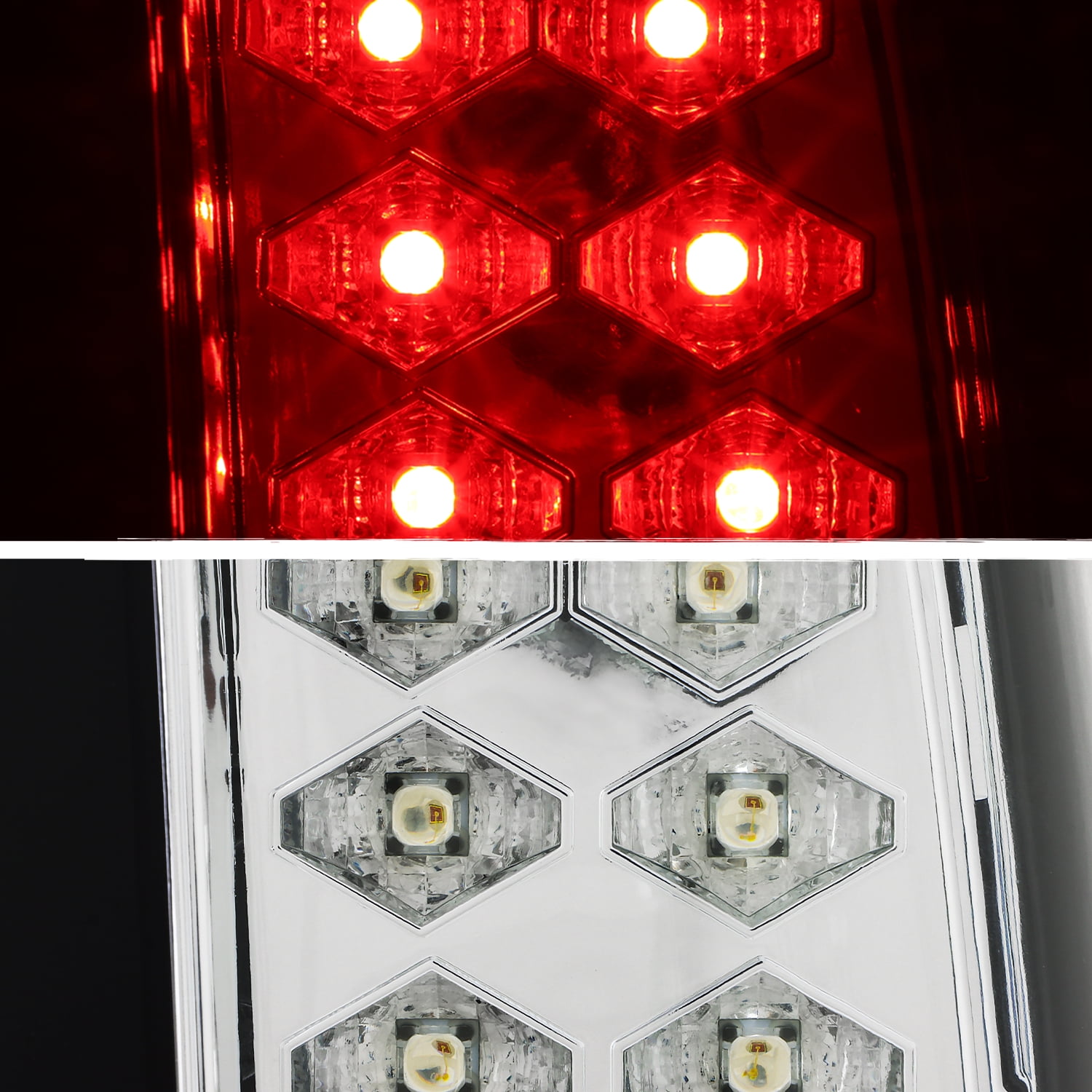 AKKON - For 88-98 Chevy C/K Series Pickup Truck GMC Sierra Rear LED Tail Lights Brake Lamps Pair Replacement
